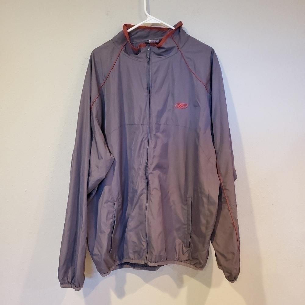 Reebok XXL Windbreaker Gray and Red